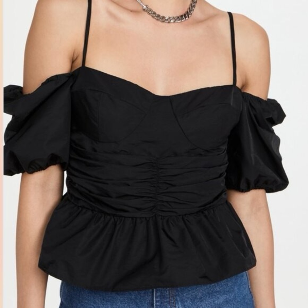 WAYF milkmaid Tipsy Bustier Top lightweight puff sleeve whimsigoth dark fairy